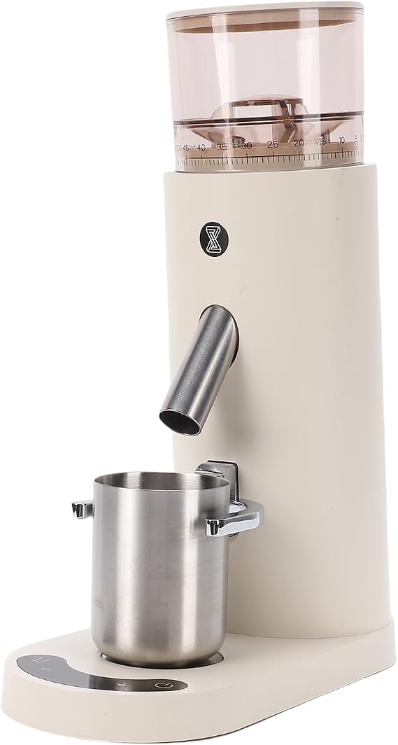 Electric Coffee Grinder Great Anti Static Effect Optimal Mid Range Grinding Speed Memory Function Dual Functionality Coffee Bean Grinder with Silicone Suction Cups for Home (685 Apricot)