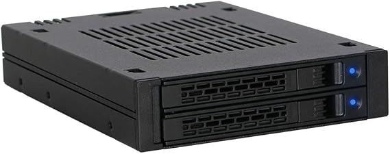 ICY DOCK 2 Bay 2.5 SAS/SATA HDD/SSD Mobile Rack for External 3.5 Bay | ExpressCage MB742SP-B