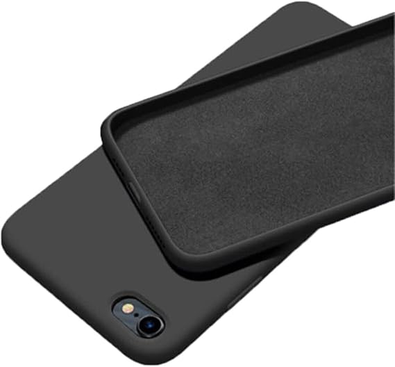 GGM GİYİM & AKSESUAR iPhone 7/8 / Se 2020 / Se 2022 ile Uyumlu İçi Kadife Dışı Mat Yapıya Sahip Koruma Sağlayan Lansman Silikon Kılıf (Siyah)