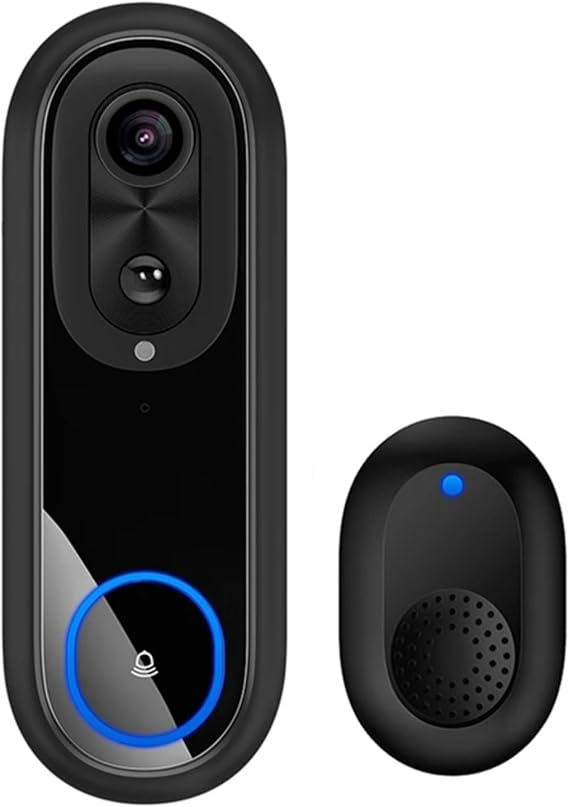 Wireless Video Doorbell Security Camera 1080P HD with 2.4/5GHz Wi-Fi, IP65 Weatherproof, Smart Intercom and Wide Angle Lens for Tuya App for iOS/Android Home Entrance Monitoring