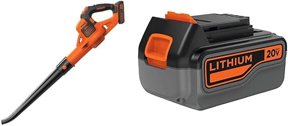 BLACK+DECKER 20V MAX Cordless Sweeper with Power Boost & Extra 4-Ah Lithium Ion Battery Pack (LSW321 & LB2X4020)