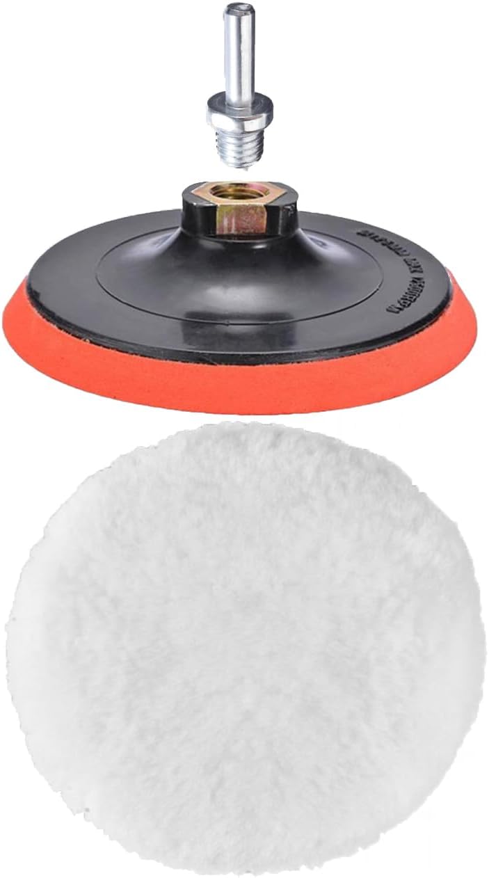Polishing Wool Set 3 Drill Compatible Cake Polish Wool Lamb Fleece Polishing Pad Set