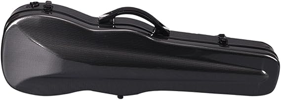 Violin Case, Mixed Carbon Fiber Violin Cases Portable Travel Carrying Violin Hard Box Lightweight and Compressive Full Size (Color : Black B, Size : 4/4)