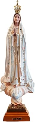 Our Lady of Fatima Statue - 20 Inch - Hand Painted - Crystal Eyes - Authentic Virgin Mary of Fatima - Made and Blessed in Fatima, Portugal
