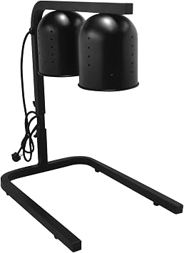 Dual Bulbs Food Heat Lamp Black Food Light Warmer Portable Heating Lamp Freestanding (2 Bulb Black Heat lamp)