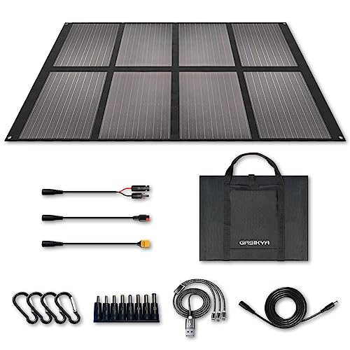Foldable Solar Panel 200W 18V11.1A Max, IP65 Waterproof, Portable Solar Charger with Dual USB for Cell Phones, Tablets, Camera, Outdoor Camping RV