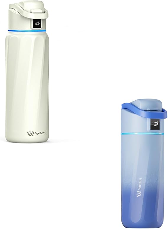 WATERH Boost 32 oz Bottle White + Boost 16 oz Bottle Blue Bundle