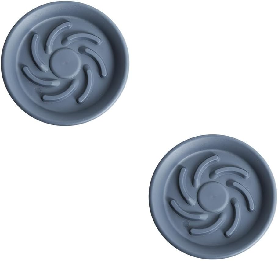 2-Pack Resin Plant Trays for Indoor Outdoor Use, Drip Saucers with Drainage Design, Crack-Resistant Flower Pot Bottom Trays, White(27cm Grey)