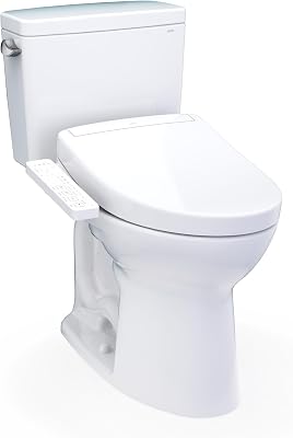 TOTO Drake WASHLET Two-Piece Elongated 1.6 GPF Universal Height TORNADO FLUSH Toilet with S2 Bidet Seat, 10 Inch Rough-In, Cotton White - MW7763346CSFG.10#01