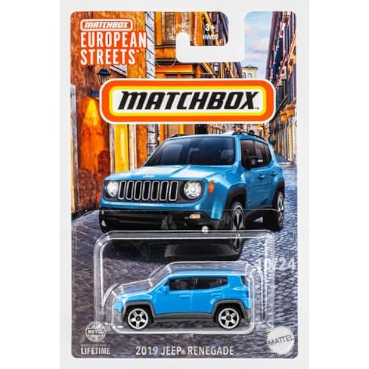 Matchbox European Streets 2019 Jeep Renegade Blue 1024 1:64 Scale, Die-Cast