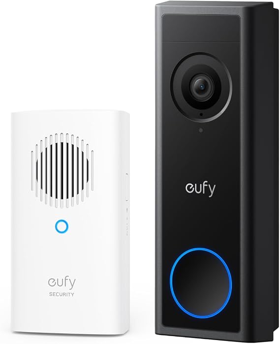 eufy Security Video Doorbell C30 with Add-On Chime, Battery Powered, 2K FHD, 16:9 Expanded View, Easy Installation, Live Video Call, Human and Motion Detection, HomeBase S380 Compatible
