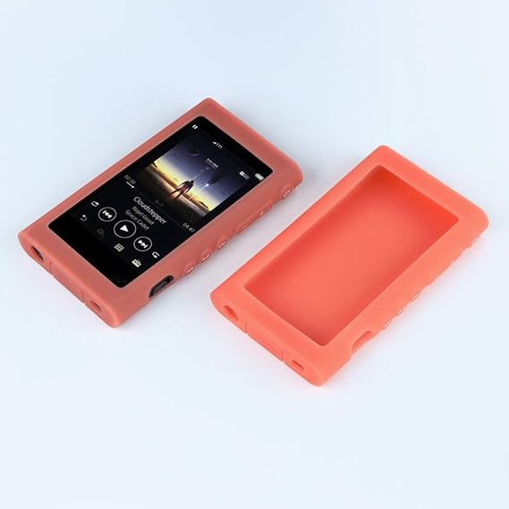 for Sony A55 Case, Soft Silicone Protective Skin Case Cover for Sony Walkman NW-A55HN A56HN A57HN A50 A55 A56 A57 (Sunset Red)