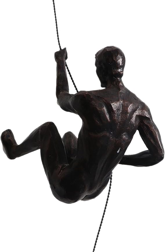 Resin Wall Sculptures, Sophisticated Climbing Men Wall Art Decor, Modern Rock Climbing Wall Decor, Inspiring Man Climbing Sculpture, Wall Sculptures Art for Living Room Workplace Home Decor