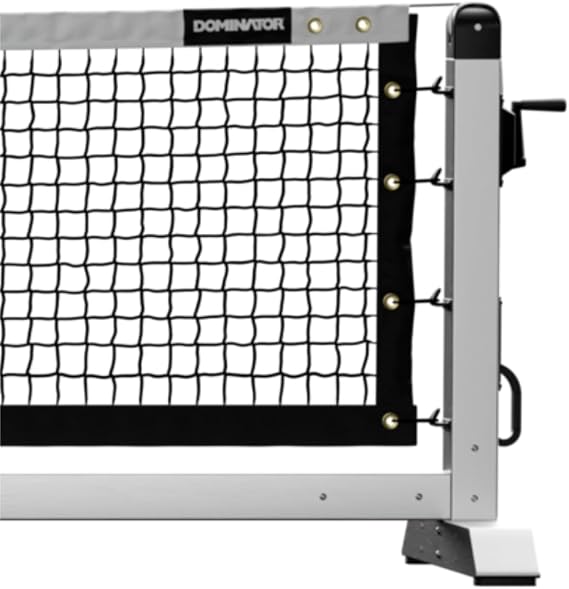 Dominator PRO MAX Portable Pickleball Net - Heavy Duty Portable Regulation Pickleball Net - USAPA Compliant Net - Indoor/Outdoor Aluminum Rust Proof Frame w/Adjustable Net Tension & Locking Wheels