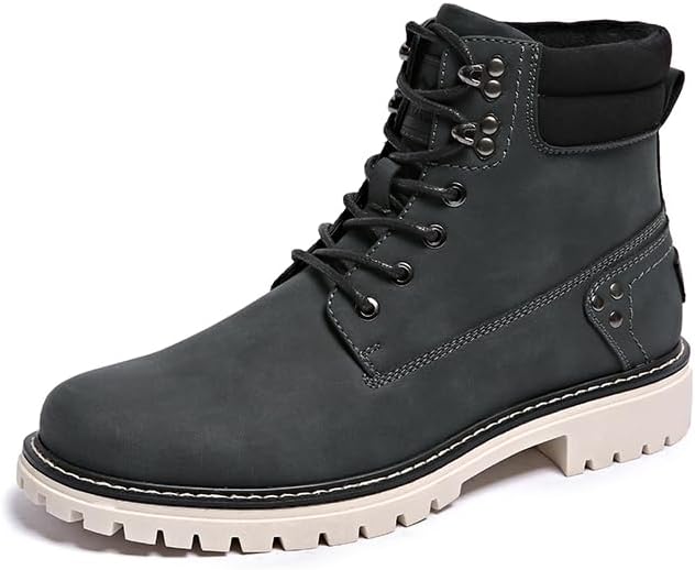 Mens Snow Boots Fur Lined Hiking Boots Waterproof Anti-Slip Outdoor Climbing Shoes