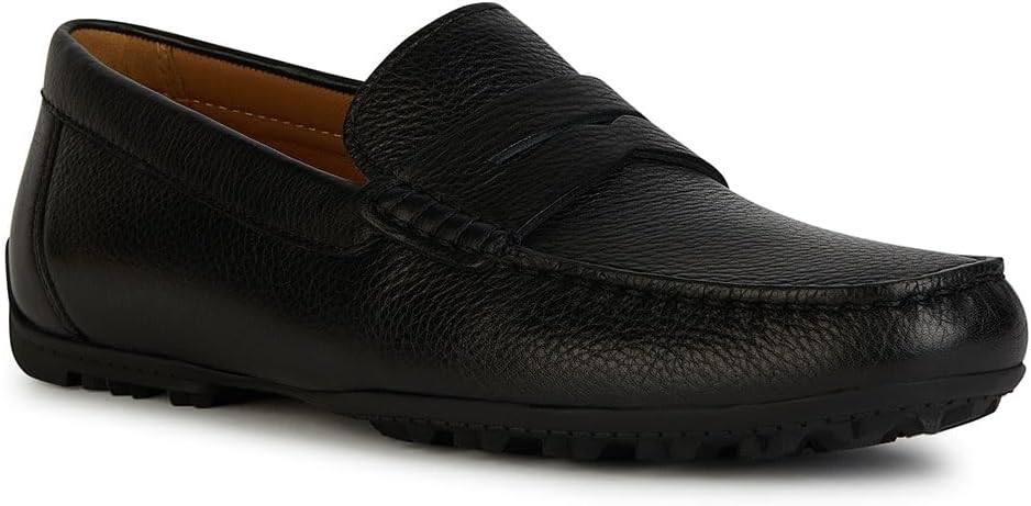 Geox Men's U Kosmopolis + Grip Moccasin, Black, 9.5 UK