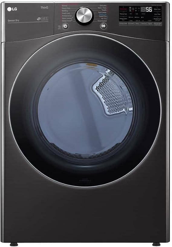 LG DLGX4201B 7.4 Cu. Ft. Black Steel Smart Front Load Gas Dryer with TurboSteam