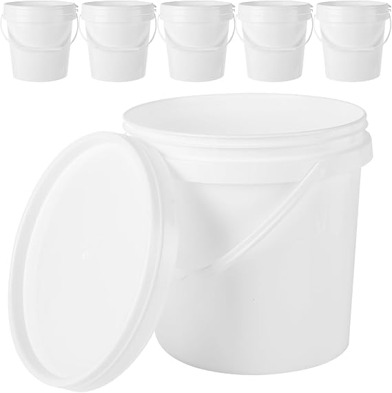 6 Pack Paint Bucket for Painting Plastic 3 Quart Paint Cans Touch Up Paint Containers with Lids & Handles 3/4 Gallon Paint Can Paint Storage Containers Empty Paint Cans Paint Pail for Leftover