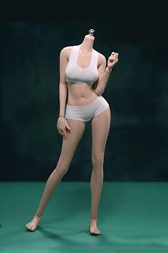 OBEST 1/6 Action Figure, 12inch Super Flexible Long Legged Model Body Shape, Seamless Figure Doll with Detachable Feet No Head, JOQ-21D-BS01 New Suntan Skin