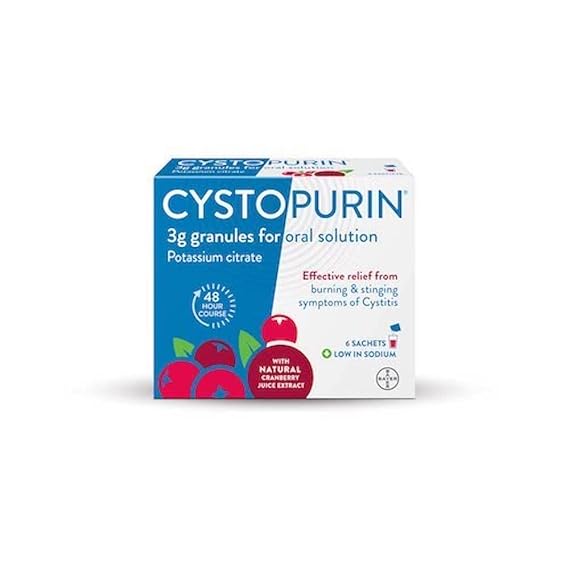 Cystopurin Cystitis Relief, Cranberry Flavour and Low in Sodium, 6 Sachets