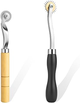 2 PCS Tracing Wheel, Professional Perforator Tool with Wooden Handle, Tracing Wheel Sewing Tool Point Sewing Tracing Wheel for Sewing Patterns for Arts and Leather Crafts