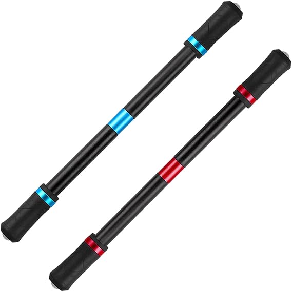 2Pcs Rolling Finger Rotating Pen, Spinning Ballpoint Pens for Teens Students Pressure Relief Adaptable,No Refill,Anti Slip Coating Gaming Spinning Pen(Red&Blue)