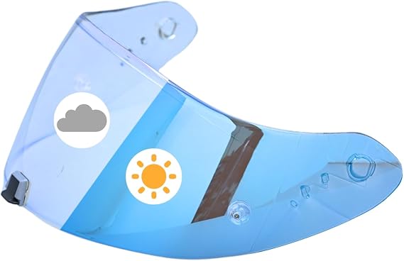 Compatible With EX0 T520 Motorcycle Helmet Visor R1 Air Face Helmet Shield Replacement ST1400 Tinted Visor (Clear Blue to Ice Blue)