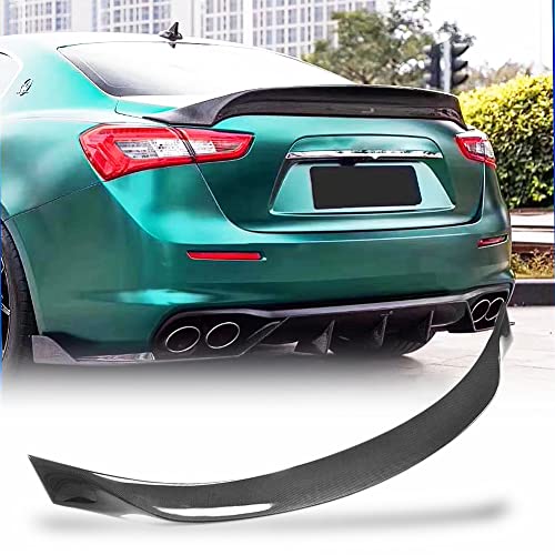 Carbon Fiber Trunk Spoiler Compatible with 2014-2024 Maserati Ghibli Trunk Lip HighKick Rear Wing Spoiler Body Kits Factory Outlet Carbon Fiber