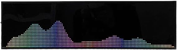 LED Music Spectrum Display Analyzer, RGB Audio Level Bar Display Analyzer Board, Digital Clock, Voice Control + Line Control, 4 Frequency Ranges, For Car, Studio