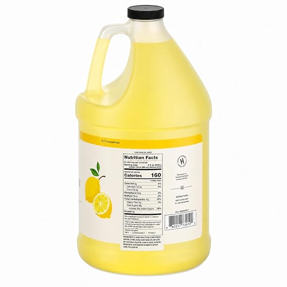 Hometown Provisions Beverage 5:1 Syrup Concentrate - 1 Gallon Bulk Mix - Makes 6 Gallons of Beverage - Ideal for Restaurants, Catering, Cocktails (Lemonade)