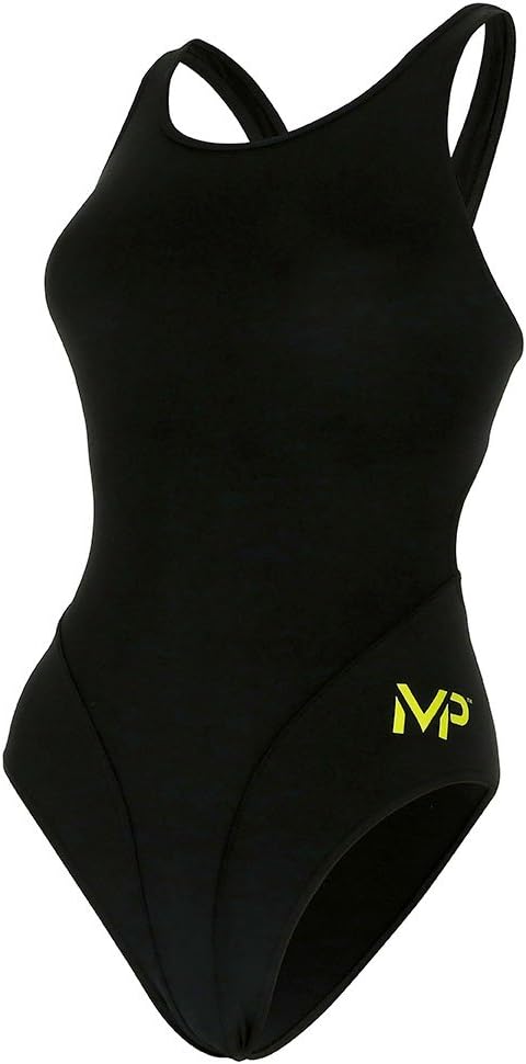 Michael Phelps Solid Mid Back Swimsuit Black