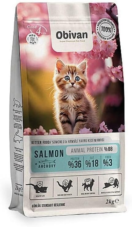 Obivan Kitten Somonlu ve Hamsili Yavru Kedi Maması 2 Kg