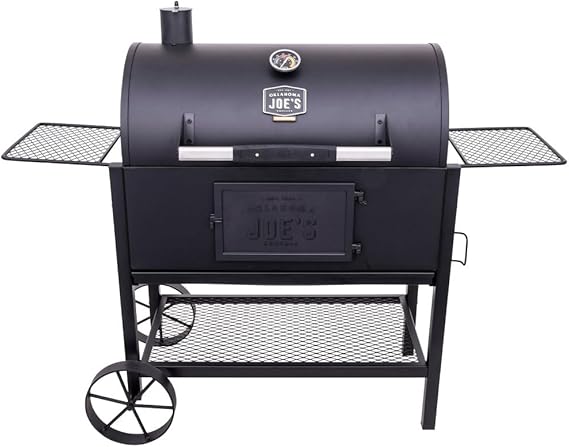 Oklahoma Joe's Judge Charcoal Grill and Smoker with 540 sq in Cooking Area in Black