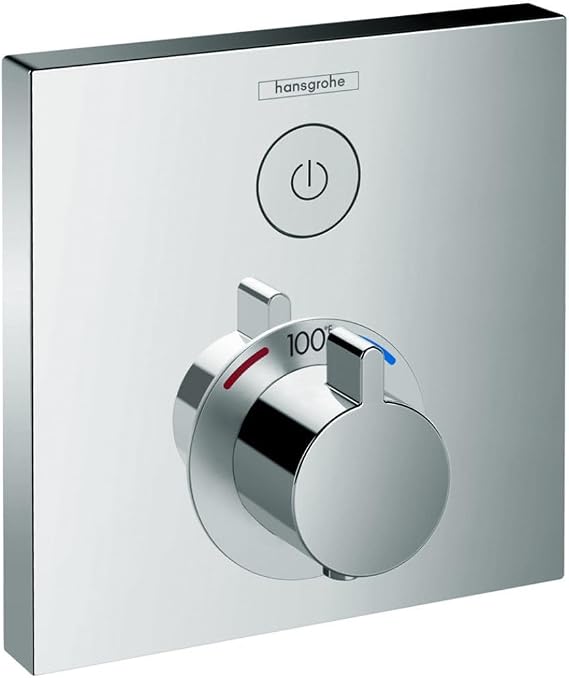 hansgrohe ShowerSelect Modern Thermostatic Shower Valve Trim with Temperature Control in Chrome, 15762001