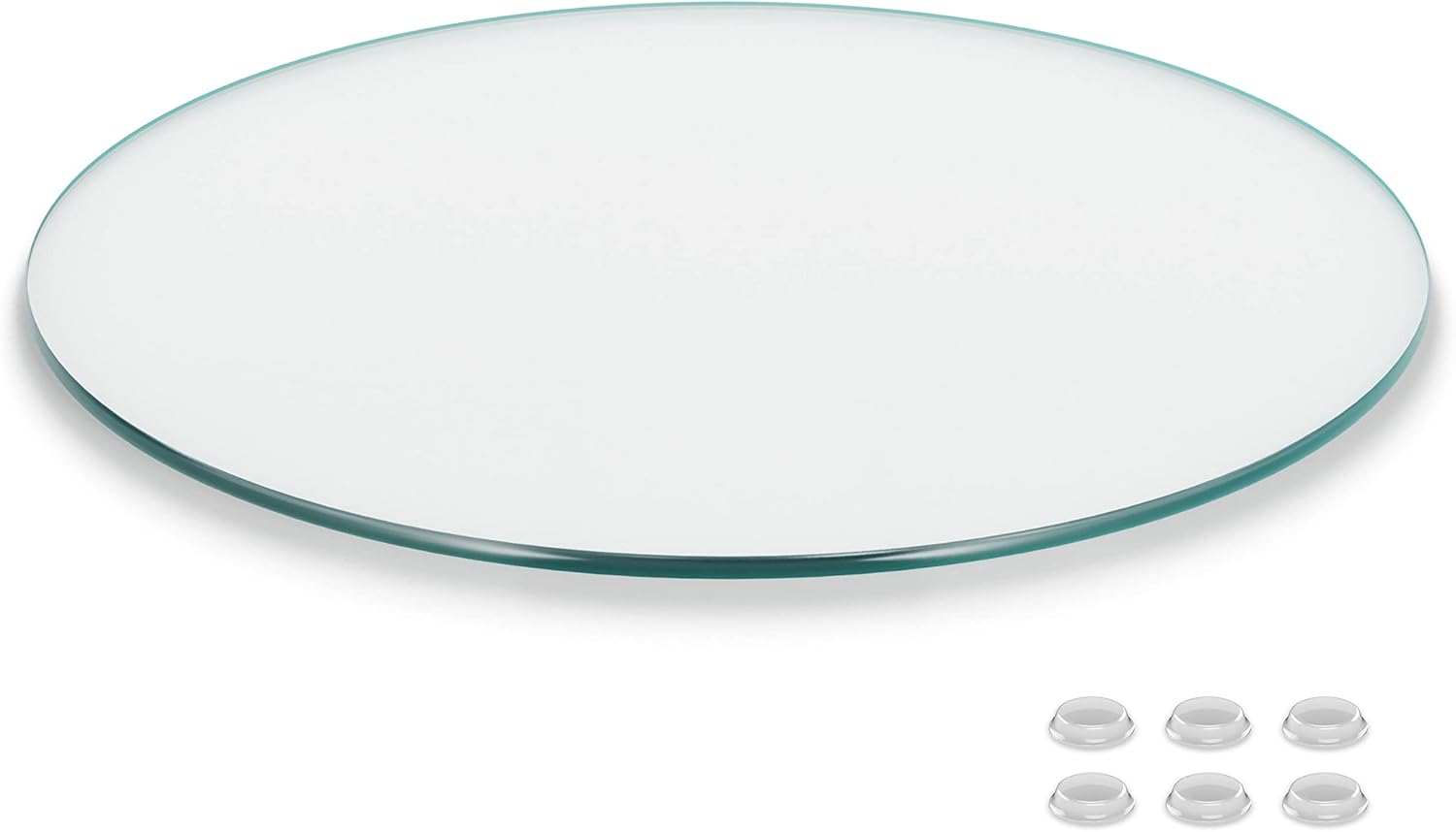 12 inch Round Glass Table Top - Clear Tempered Glass Surface Protector - Safe Pencil Polished Edge - Coffee, Dining and End Table