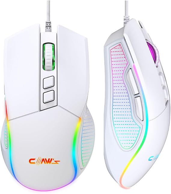 Claw's Crossfire V1 12800 Dpi Chromatic RGB Gaming Mouse with Macro Software - White