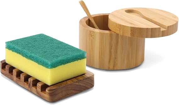 Kitchen Salt Box & Sponge Holder