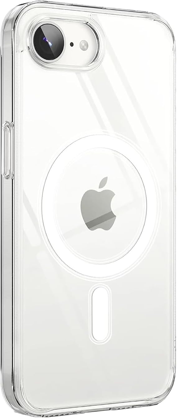 Minesk iPhone 16e / 17e için Magsafe ile Uyumlu Şeffaf Kılıf Kristal Berraklığında Materyal Polikarbonat Arka Kısım ve Silikon Kenarlar Wireless Kablosuz Şarj Destekli Kılıf Kapak (16e / 17e)