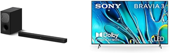 Sony 85 Inch 4K Ultra HD TV BRAVIA 3 LED Smart Google TV with Dolby Vision HDR and Exclusive Features for PlayStation5 (K-85S30), 2024 Model HT-S400 2.1ch Soundbar