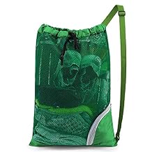 BeeGreen Mesh Drawstring Bag Swim Backpack for Beach Pool Sports Gym Draw String Cinch Bags for Swimming Soccer Basketball Gear Green