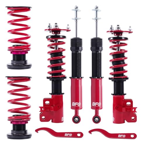 BFO Coilovers for Acura CSX 2006-2011, for Honda Civic 2006-2011, Height Adjustable Coilovers Suspension Kit, Preset Damping Shock Absorber Struts, Lowering Kit Red