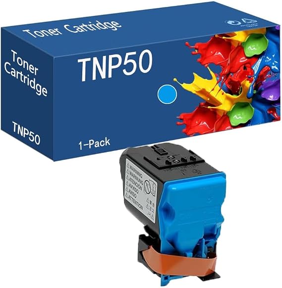 TNP50 Toner Cartridge Compatible for Konica Minolta bizhub C3100P Replacement for TNP50K TNP50C TNP50M TNP50Y Printer Black Color High Yield 6000 Pages(Color:Cyan 1 Pack)
