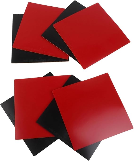 Table Tennis Rubber with Hard Sponge, Fast Attack for ping Pong Paddle Replacement, 4 Pairs, 2.2mm Reverse