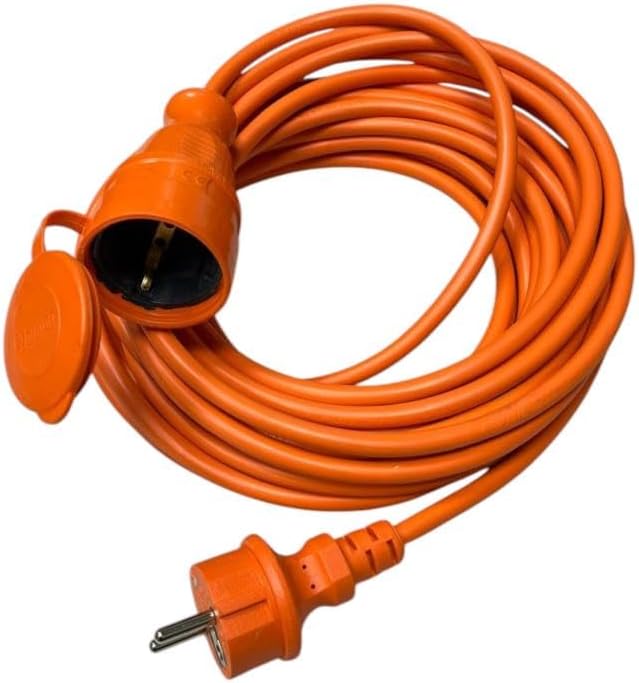 20 Meters Mobile Extension Cable – 3x1.5mm² Cable, IP44 Protection, Orange Color, French Type Plug, 250V16A, Outdoor Compatible Bylion