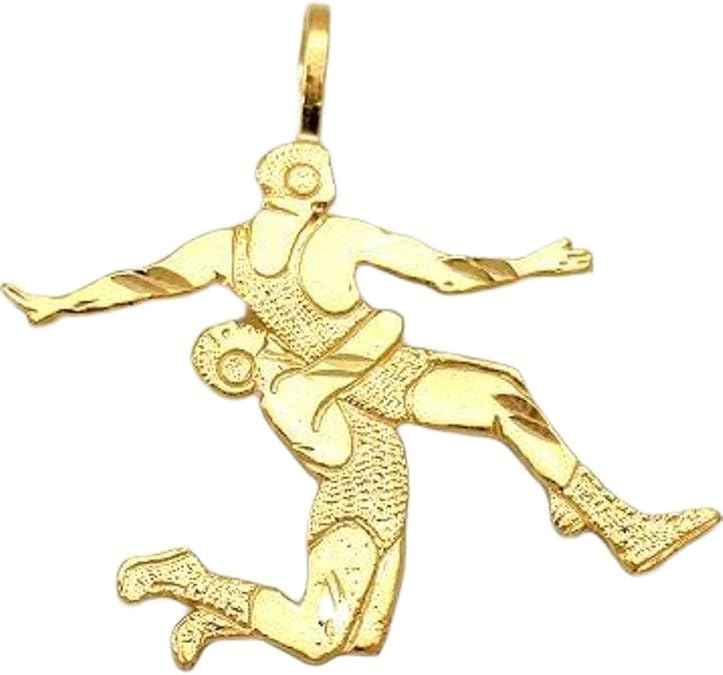 FindingKing 14K Gold Wrestlers Charm Wrestling DC Jewelry 24.5mm