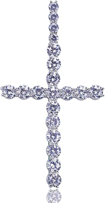JINAO Cross Chain for Men Gold Cross Necklace 14K Gold Plated Large Nail Cross Chain Iced out CZ Pendant Hip Hop Jewelry for Women with Stainless Rope Chain