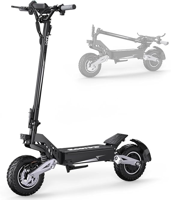 11 Inch Electric Scooter, Powerful Motor and 46 Miles Long-Range, Up to 31 MPH Max Speed, Dual Brakes System & Dual Suspension, Extra Large LCD Display, E-Scooter for Adults