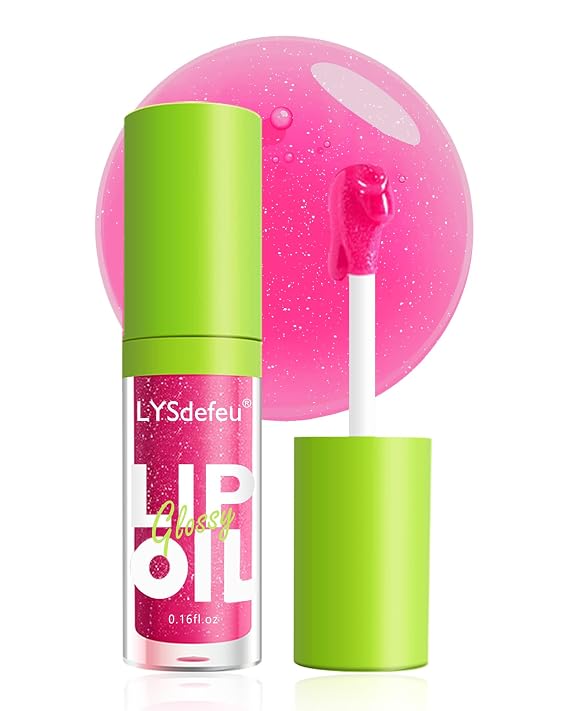 Lip Oil Lip Gloss, Hydrating Pink Lip Glow Oil,Glow Reviver Lip Care Oil-03