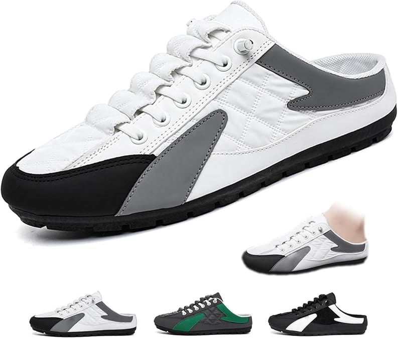 Men's Backless Sneakers, New Summer Slip-on Men's Sports Slippers Casual Mule Sneakers Backless Slides Breathable Outdoor Shoes