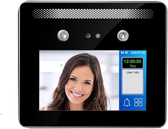 Clock in and Out Machine for Employees Time Clock for Employee Small Businesses Free Software TCP/IP 3D Face Access Control Far Distance 1.5m Recognition Facial Access Control Fingerprint Cards